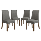 Kit 4 Cadeiras de Jantar 4255 com Espaldar Rustic/Silver Madesa