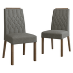 Kit 2 Cadeiras de Jantar 4256 com Espaldar Rustic/Silver Madesa