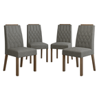 Kit 4 Cadeiras de Jantar 4256 com Espaldar Rustic/Silver Madesa