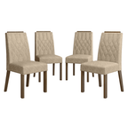 Kit 4 Cadeiras de Jantar 4256 com Espaldar Rustic/Imperial Madesa