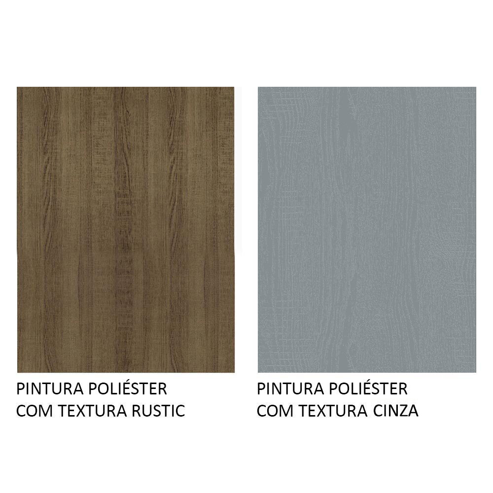Mesa de Jantar Retangular Tampo de Madeira Rustic/Cinza 5275 Madesa