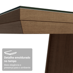 Mesa de Jantar Retangular Tampo com Moldura e Vidro Sobreposto Rustic 5364 Madesa