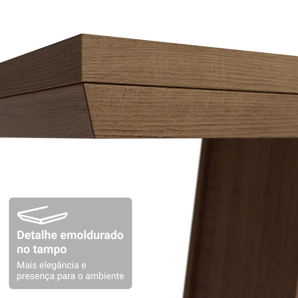 Mesa de Jantar Retangular Tampo com Moldura Rustic/Crema 5364 Madesa