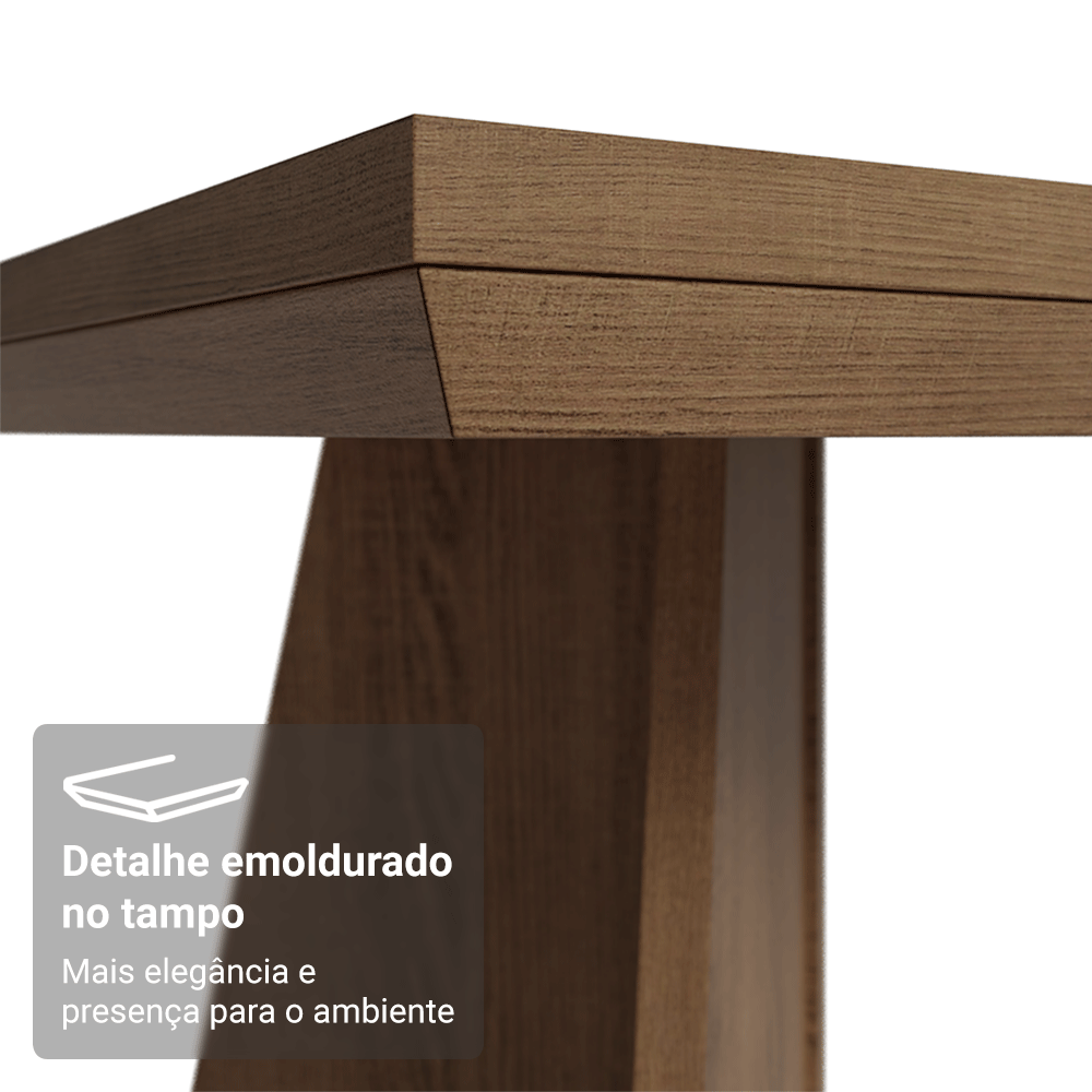 Mesa de Jantar Retangular Tampo com Moldura Rustic/Cinza 5389 Madesa