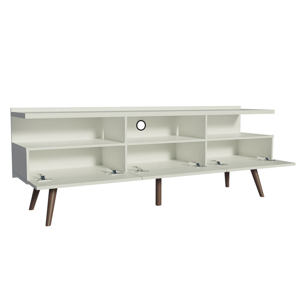 Rack para TV até 65 Polegadas Madesa Londres com Pés Retro Branco