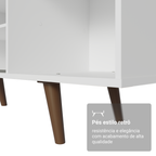 Rack Madesa Dubai para TV até 65 Polegadas com Pés Branco/Rustic 095Z