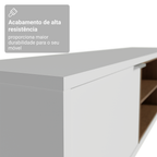 Rack para TV até 75 Polegadas Madesa Metz 180 cm 2 Portas Branco/Rustic