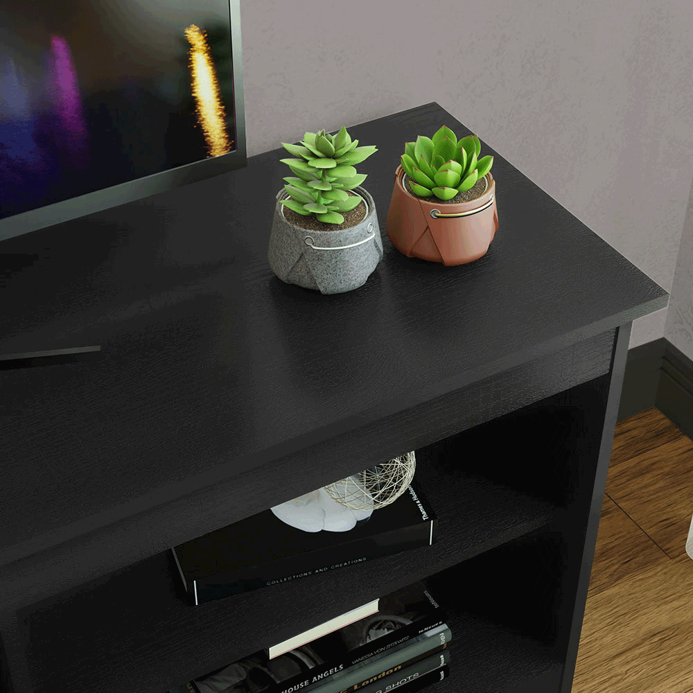 Rack para TV até 80 Polegadas Madesa 6928 com 6 Nichos Preto PO