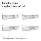 Rack Suspenso para TV até 80 Polegadas 218 cm 2 Portas Branco Agata Madesa