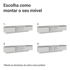 Rack Suspenso para TV até 80 Polegadas 218 cm 2 Portas Branco Glamy Madesa