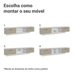 Rack Suspenso para TV até 80 Polegadas 218 cm 2 Portas Branco/Crema Agata Madesa