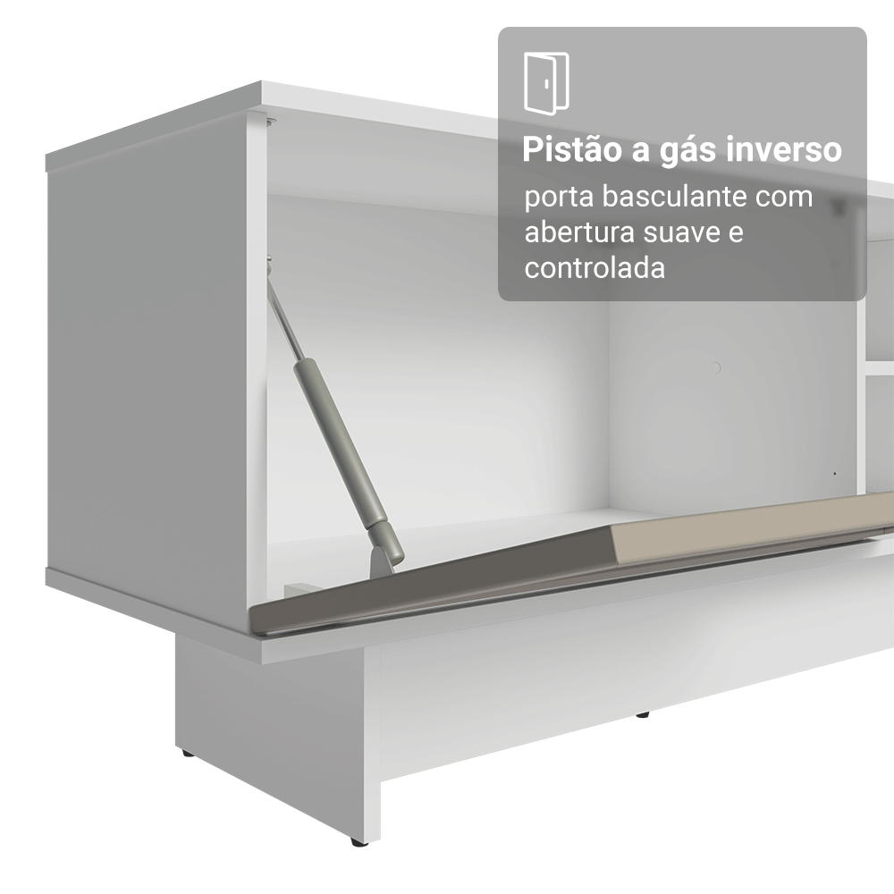 Rack para TV até 80 Polegadas 218 cm 2 Portas Branco/Crema Vik Madesa