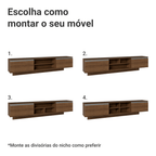 Rack Suspenso para TV até 80 Polegadas 218 cm 2 Portas Rustic Glamy Madesa