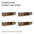 Rack Suspenso para TV até 80 Polegadas 218 cm 2 Portas Rustic Stella Madesa