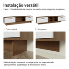 Rack para TV até 80 Polegadas 218 cm 2 Portas Rustic/Branco Agata Madesa