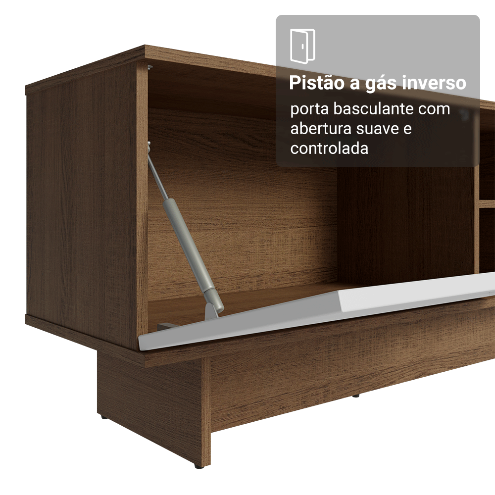 Rack para TV até 80 Polegadas 218 cm 2 Portas Rustic/Branco Vik Madesa