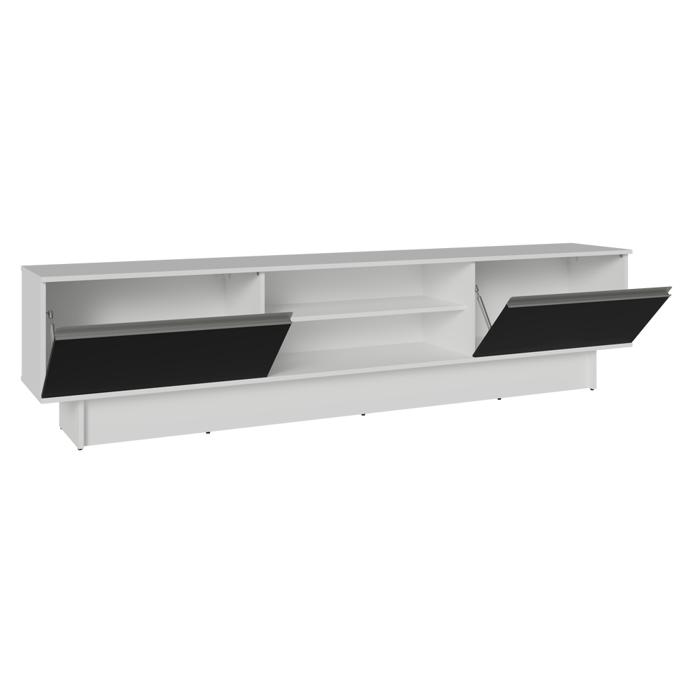 Rack para TV até 80 Polegadas 218 cm 2 Portas Branco/Preto Glamy Madesa