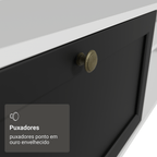 Rack Suspenso para TV até 80 Polegadas 218 cm 2 Portas Branco/Preto Vik Madesa