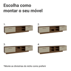 Rack Suspenso para TV até 80 Polegadas 218 cm 2 Portas Rustic/Crema Agata Madesa