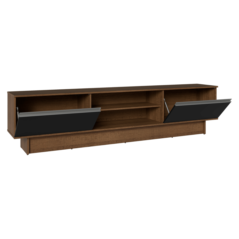 Rack para TV até 80 Polegadas 218 cm 2 Portas Rustic/Preto Glamy Madesa