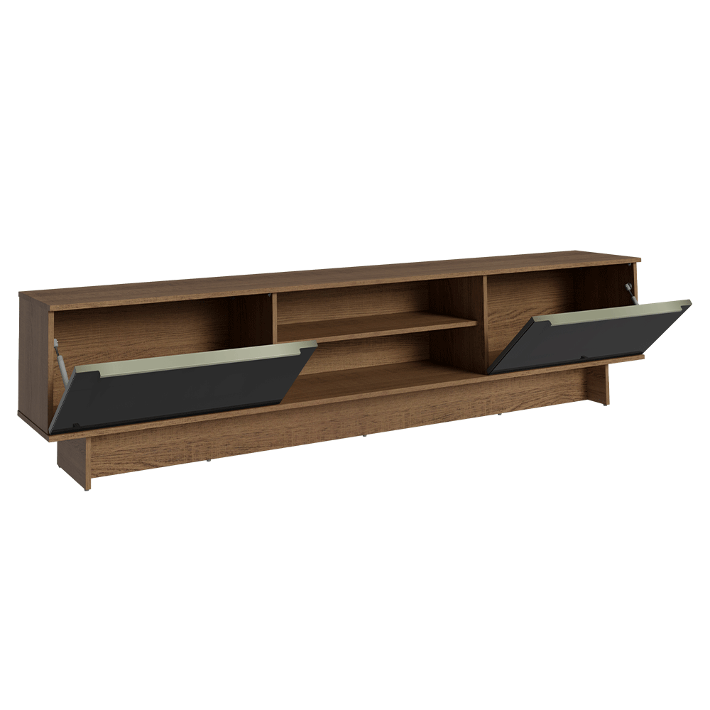 Rack para TV até 80 Polegadas 218 cm 2 Portas Rustic/Preto Lux Madesa