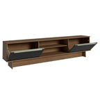 Rack para TV até 80 Polegadas 218 cm 2 Portas Rustic/Preto Lux Madesa