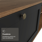 Rack Suspenso para TV até 80 Polegadas 218 cm 2 Portas Rustic/Preto Vik Madesa