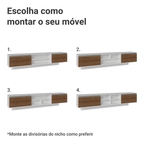 Rack Suspenso para TV até 80 Polegadas 218 cm 2 Portas Branco/Rustic Glamy Madesa