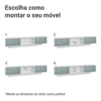 Rack Suspenso para TV até 80 Polegadas 218 cm 2 Portas Branco/Cinza Lux Madesa