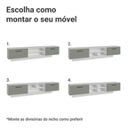 Rack Suspenso para TV até 80 Polegadas 218 cm 2 Portas Branco/Cinza Agata Madesa