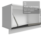 Rack Suspenso para TV até 80 Polegadas 218 cm 2 Portas Branco/Cinza Vik Madesa