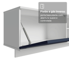 Rack Suspenso para TV até 80 Polegadas 218 cm 2 Portas Branco/Azul Vik Madesa