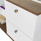 Escrivaninha de Canto Madesa 6937 com 2 Gavetas Rustic/Branco PO