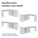 Escrivaninha de Canto Branco Roma Madesa