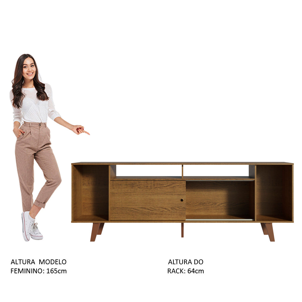 Rack para TV até 65 Polegadas Madesa Cancun com Pés Rustic