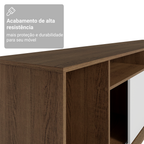 Rack para TV até 65 Polegadas Madesa Cancun Rustic/Branco