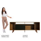 Rack para TV até 65 Polegadas Madesa Cancun com Pés Rustic/Preto 7K5Z