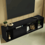 Rack para TV até 65 Polegadas Madesa 7008 com 5 Nichos e 1 Porta Preto PO