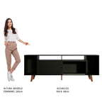 Rack para TV até 65 Polegadas Madesa Cancun com Pés Preto 8N5Z