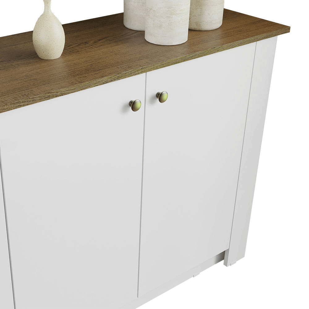Buffet com Espaço para Armazenamento Madesa 7271 3 Portas Branco PO