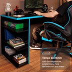 Mesa para Computador Gamer Madesa 9409 Preto/Azul