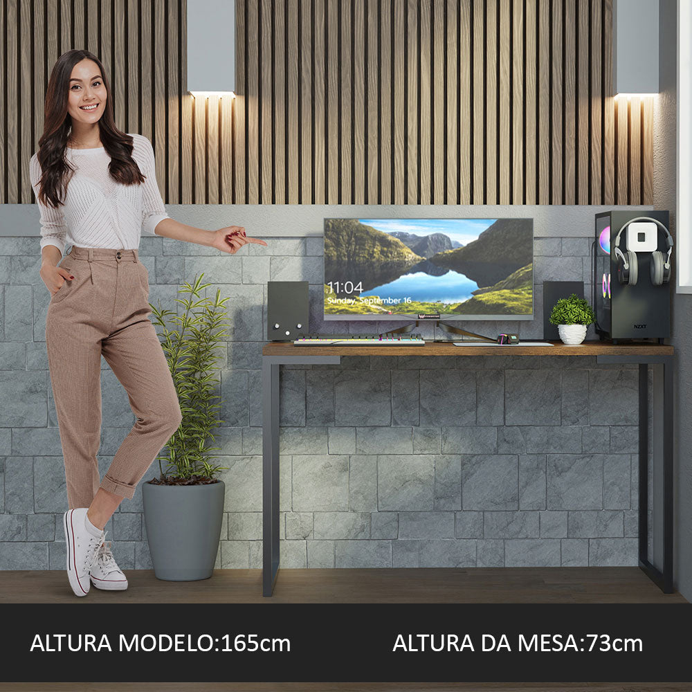 Mesa de Escritório Industrial 120cm Rustic Madesa