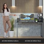 Mesa de Escritório Industrial Preta 120cm Nero Marquina Madesa