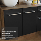 Armário de Cozinha Compacta 120cm Rustic/Preto Easy Madesa