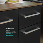 Armário de Cozinha Compacta 120cm Rustic/Preto Easy Madesa