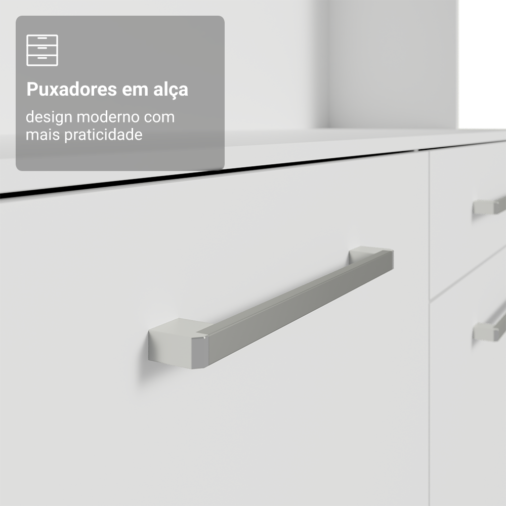 Armário de Cozinha Compacta 120cm Branco Life Madesa