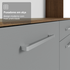 Armário de Cozinha Compacta 120cm Rustic/Cinza Life Madesa
