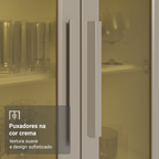 Kit Balcão + Cristaleira 60 cm Branco/Rustic/Crema Smart 100% MDF Madesa