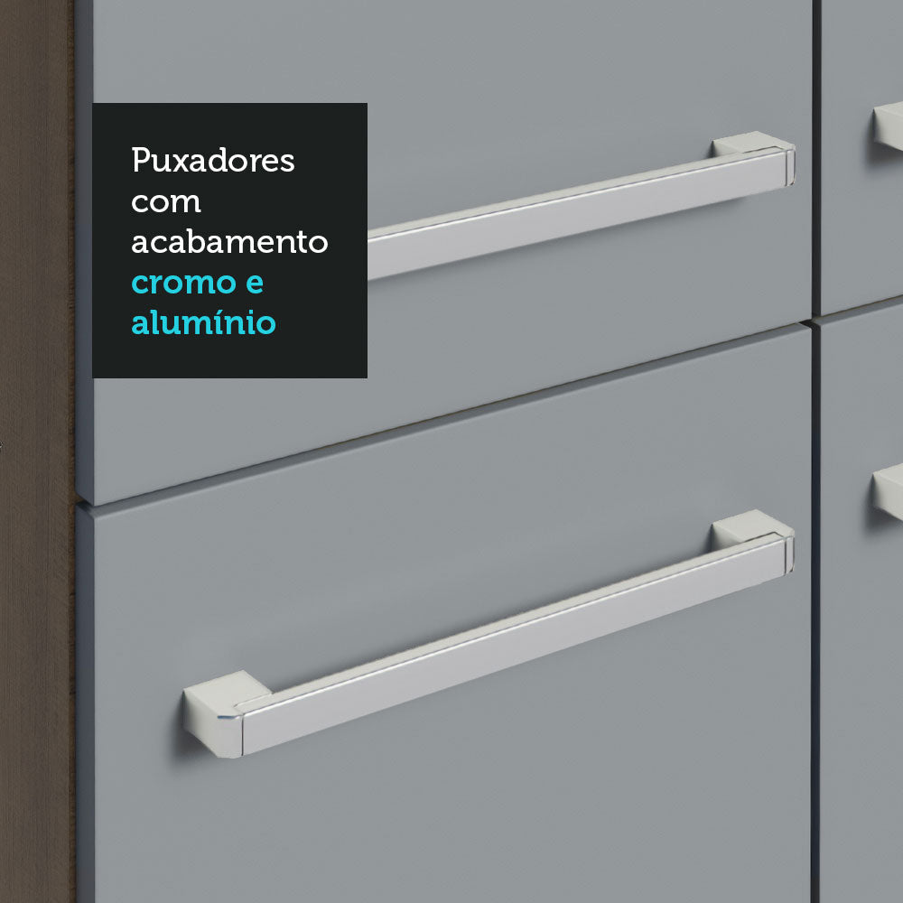 Armário de Cozinha Compacta Rustic/Cinza Emilly Top Madesa