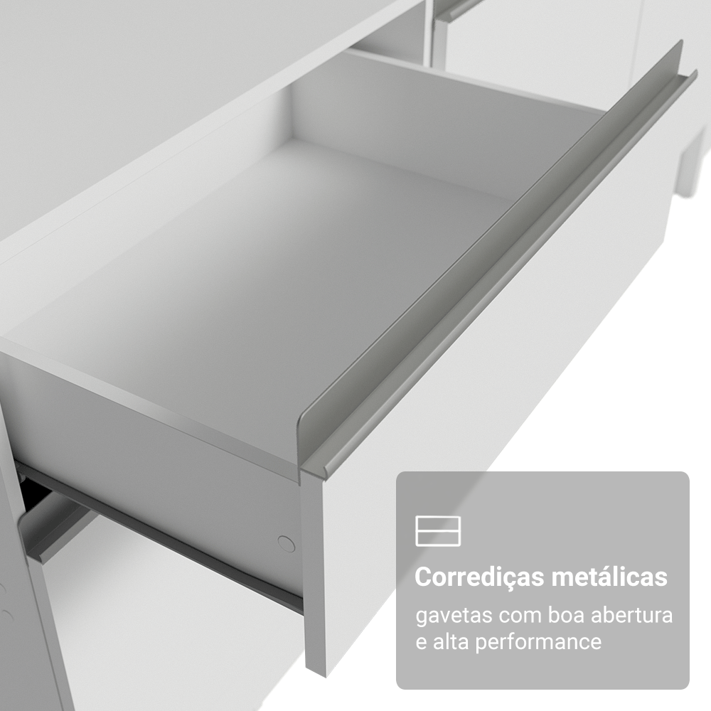 Armário de Cozinha Completa 240cm Branco Diamante Madesa